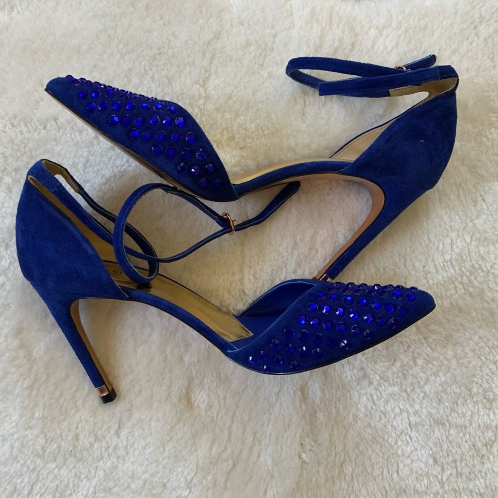Ted Baker Blue Rhinestone Heels - Picture 10 of 10